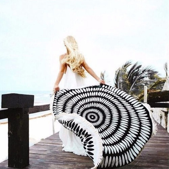 Aztec Boho Tassel Blanket/Towel/Rug Dorm Decor - Picture 10 of 10